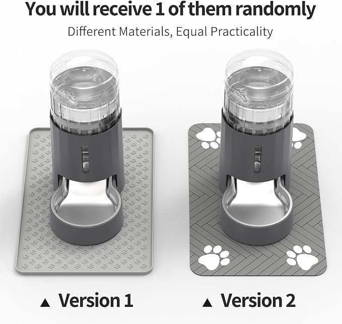 JUNSPOW Cat Water Dispenser with Placemat and Stainless Steel Bowl (4L) | Automatic Gravity Water Dispenser for Cats or Small Medium Size Dogs, Large Capacity, Easy to Clean