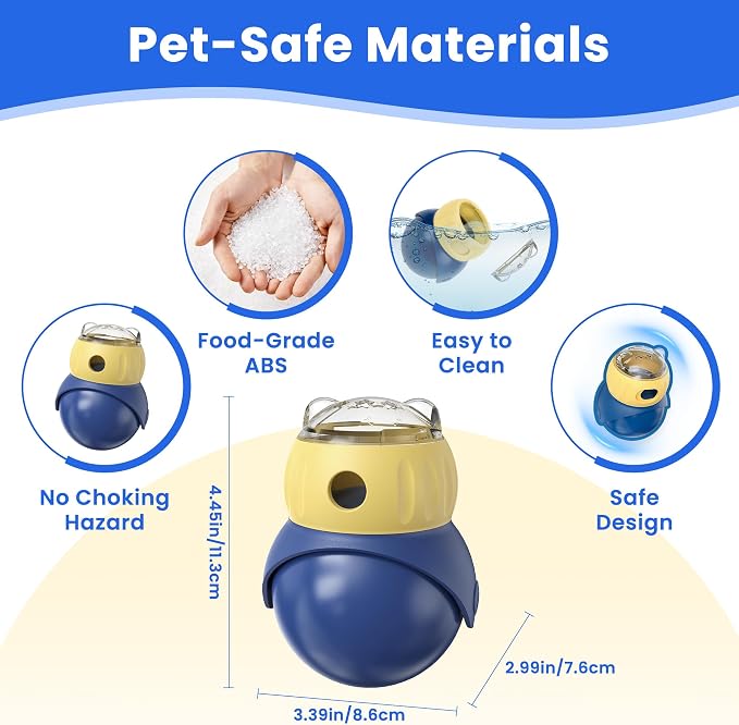 Cat Interactive Puzzle Toy, Adjustable Treat Dispenser | Cat Toys for Indoor Cats, Safe Enrichment Toy for IQ Training, Mental Stimulation, Boredom Relief, Great Gift