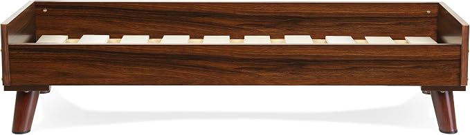 Furhaven Elevated Dog Bed Frame for 40" x 32" XL Dog Beds, Easy Assembly - Mid-Century Modern Bed Frame - Walnut, Jumbo/XL