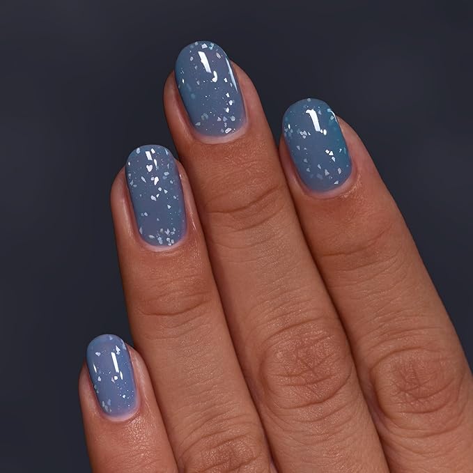 ILNP Rainy Days - Denim Blue Flakie Shimmer Nail Polish