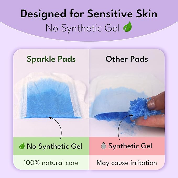 Sparkle Sanitary Pads for Women, Plant-Based Maxi Pads with Wings | Feminine Pads | Organic Pads | Period Pad Softer Than Cotton Pads, Regular Absorbency, Unscented (Regular Pads, 40 Count)