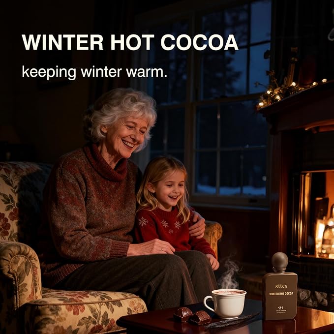 Sttes Perfume #21 for Women – Winter Hot Cocoa Eau de Parfum, Warm Cocoa, The Exact Sweetness You Remember:Hot Milk & Soft Vanilla Scent, Long-Lasting Sweet Gourmand Fragrance, 100ml