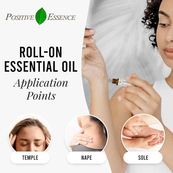 EaseAway Herbal Essential Oil Roll On, Essential Oil Blend for Head Relief, Relaxation, and Skincare, Leak-Proof Rollerball, Tension Relief Roll-on (10 mL)