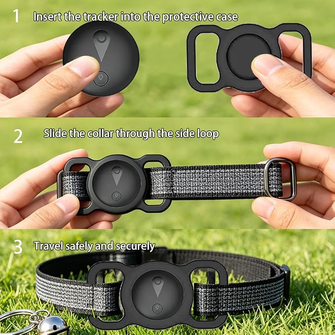Pet GPS Tracker for Dogs/Cats,Smart Location Collar,Works with iOS Find My