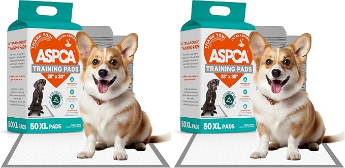 ASPCA Scented Puppy Pads, Dog Training Pee Pads, Absorbent Potty for Dogs, Quick-Drying Leakproof Large with Odor Control (Mountain, 50 Count - (XL 28 x 30)) (Pack of 2)