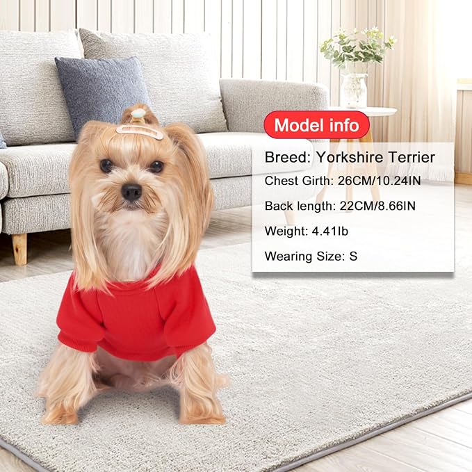 2 Pack Dog Hoodie Warm Hood Dog Sweater Cold Weather Small Dogs Sweatshirt Comfort Pet Clothes for Small Medium Dogs with Pockets Cats Chihuahua Clothes for Male Female Girl Boy Sporty Daily Wear