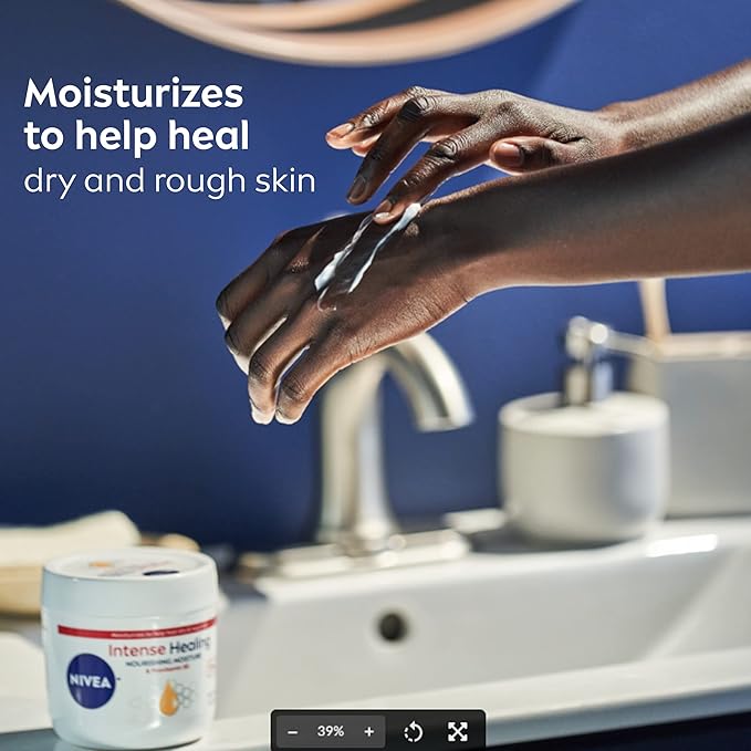Nivea Intense Healing Body Cream for Dry Skin with Glycerin, Provitamin B5 & Niacinamide, 72-Hour Moisture, Non-Greasy, 13.5 oz Jar (Pack of 2)