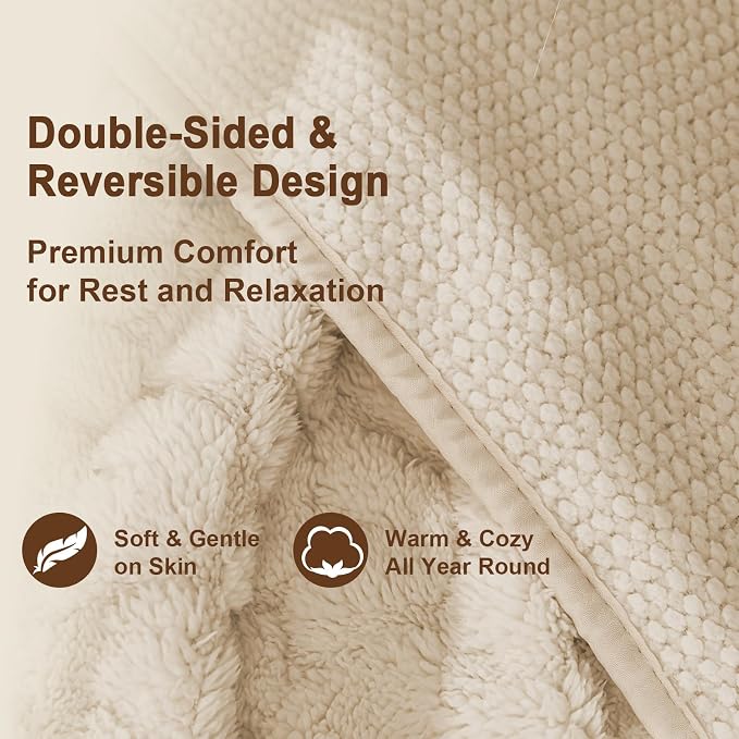 Ameritex Waterproof Dog Blanket Reversible, Leakproof Pet Blanket for Large Dogs, Soft Furniture Sofa Couch Cover Protector Washable, Fleece Cat Throw Bed, Reversible Washable Soft Plush