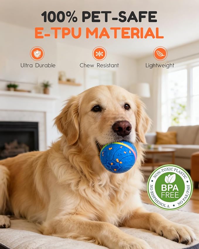 osou Smart Interactive Dog Toys, Automatic Moving & Bouncing Dog Ball for Medium & Large Dog Breeds, E-TPU Durable & Waterproof, with Irregular Motion to Encourage Active Play