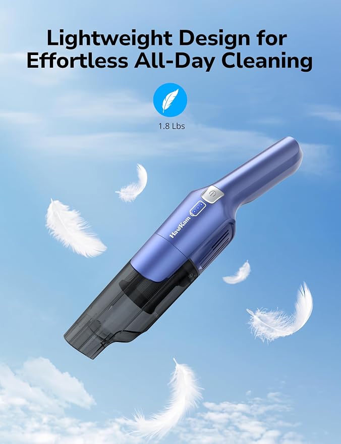 Handheld Vacuum Cordless, 24KPA Powerful, Rechargeable, Charging Dock, Ergonomic Handle, 2-in-1 Crevice Tool, 1.8lb Portable Vacuum Cleaner with 2-Speed for Car, Portable Car & Pet Hair Vacuum