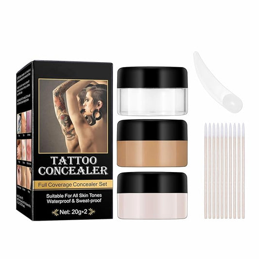 Tattoo Cover Up, Invisible Waterproof Concealer,Long Lasting Professional Skin Makeup Concealer Kit for Body Leg Tattoo,Gift for Men and Women,2 Colors
