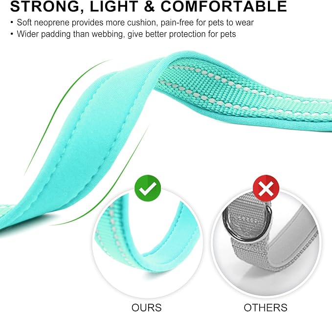 azuza Airtag Dog Collar, Small Dog Collar with Airtag Holder, Teal, S
