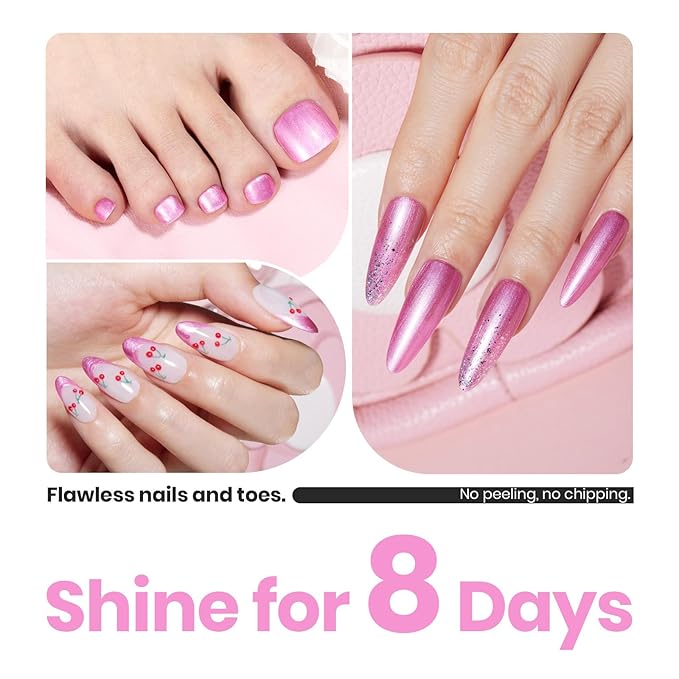 Beetles Sakura Pink Pearl Nail Polish - 15ml Quick Dry & Long Lasting Shimmer Art Effect for Nail Salon DIY at Home Spring Nails