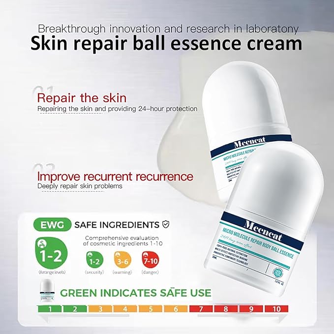 Multi-effect Repair Care Roller Micro-molecular Essence丨 Improves Multiple Skin Problems, Natural Ingredients, Suitable for All Skin Types, 1oz