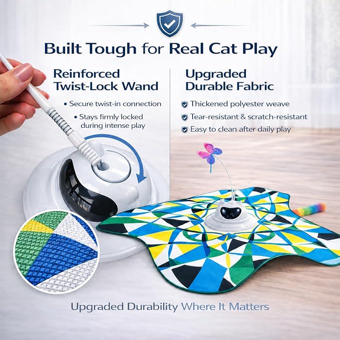 Interactive Cat Toy for Indoor Cats, Rechargeable 3-in-1 Hide & Seek Toy