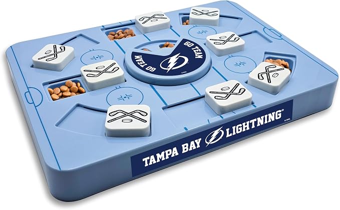 Pets First NHL Tampa Bay Lightning Large Puzzle Toy, New Size, Interactive Dog Treat & Slow Feeding Toy