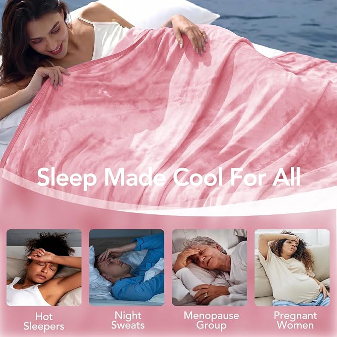 Cooling Blanket 90''x104'' for Hot Sleepers, Arc-Chill Q-Max>0.35 Double Sided Cold Blankets for Night Sweats, Cool Soft Lightweight Summer Blanket for Sofa Bed Couch, Gifts for Women King