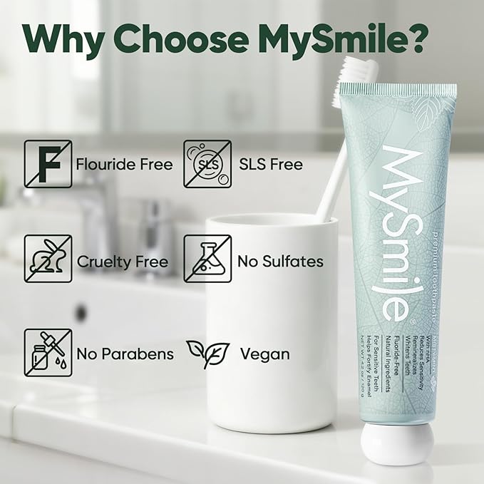 MySmile Nano Hydrxyapatite Toothpaste Fluoride Free with MySmile nHA Mouthwash
