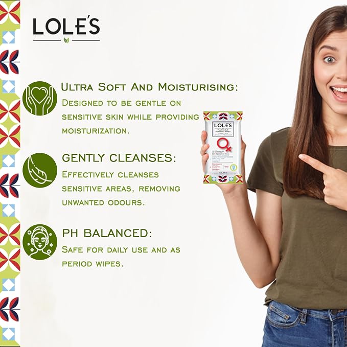 Lole's Flushable Feminine Wipes, Flushable Wipes for Women, Down There Wipes for Women, Sensitive Skin, Maintains Your Vaginal pH Balance, Gently Cleanses Ultra Soft Biodegradable 4x42 168 Count