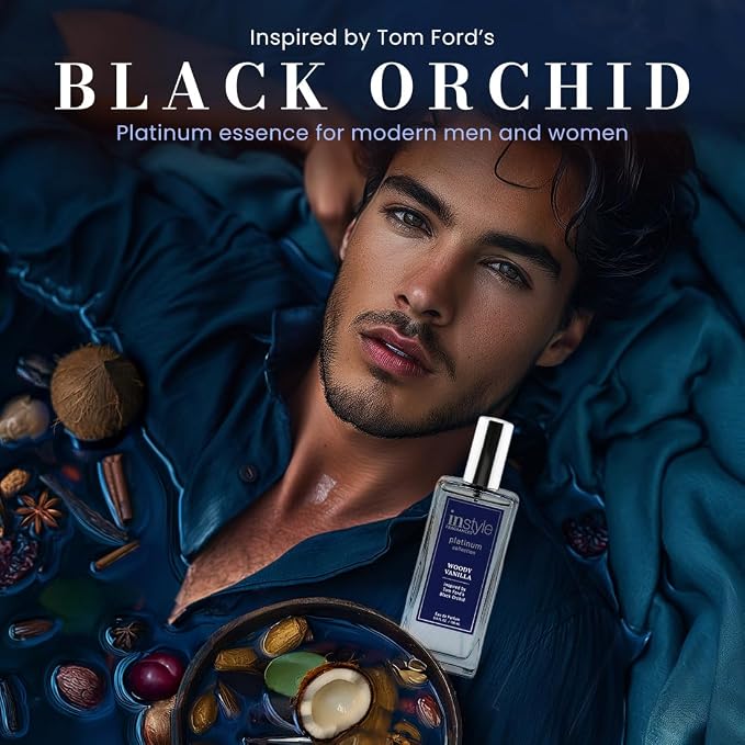 Instyle Fragrances, Platinum Collection, Woody Vanilla, Inspired by Tom Ford's Black Orchid, Unisex Eau de Parfum, CLEAN, Vegan, Paraben-Free, Never Tested on Animals, 3.4 Fluid Ounces