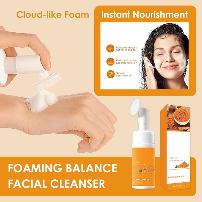Turmeric Wash and Care 4 Piece Set – Turmeric Face Wash with Brush, Exfoliating Facial Pads, Cleansing Soap Bars & Turmeric Oil – Jabon de Curcuma, Natural Skincare for Face & Body