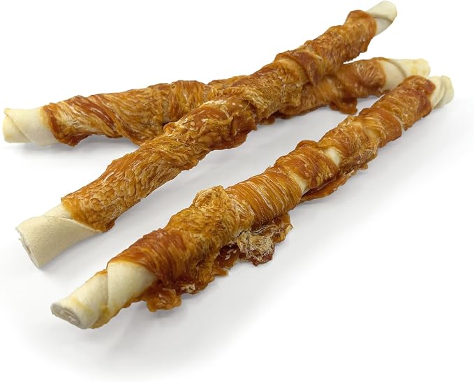 Pet 'n Shape Hide Twists – Chicken Wrapped Rawhide Dog Treats - Small Twist - 1 Pound