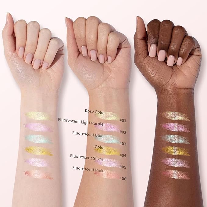 Color Nymph Gel Liquid Highlighters Chameleon Liquid Makeup Highlighter With Sponge Tip For Face Eye Body Cream Glint Highlighter - 02# Fluorescent Light Purple