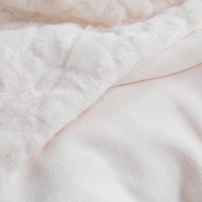 Fluffy Reversible Faux Fur Throw Blanket Thick Warm Blankets Cozy for Couch | Soft Plush Machine Washable Bed Home Decor, Large 50x70 Inch, for Women Men