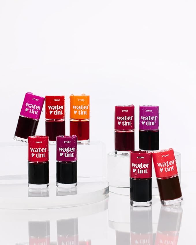 ETUDE Dear Darling Water Tint Cherry Ade 3 SET (9g*3) | Vivid Color Lip Stain with Moisturizing Weightless & Non-sticky Finish Lip Stain | Smudge-proof & Lightweight | Korean Makeup, Perfect for Gift