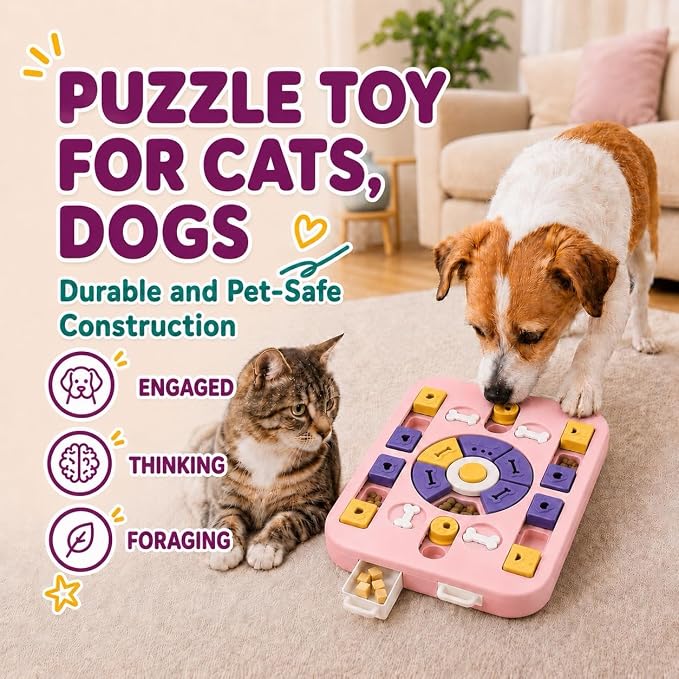 Interactive Cat Puzzle Toy, Maze Slow Feeder, 15.4 in