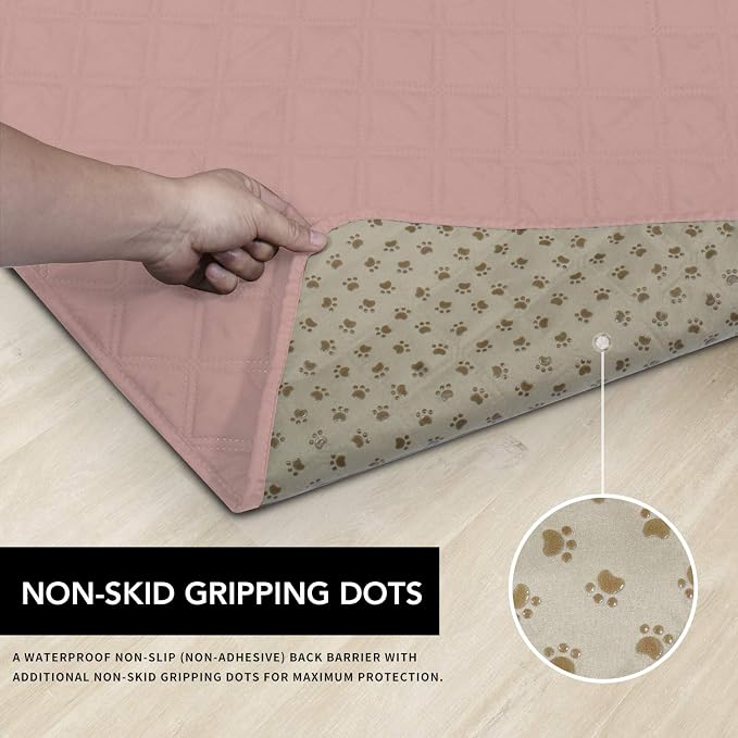 Easy-Going Waterproof Dog Bed Cover, Non-Slip Pet Blanket, 120x82in, Pink | Leakproof Couch Cover, Machine Washable Furniture Mattress Protector, Soft Sofa Mat For Dogs, Pet Friendly