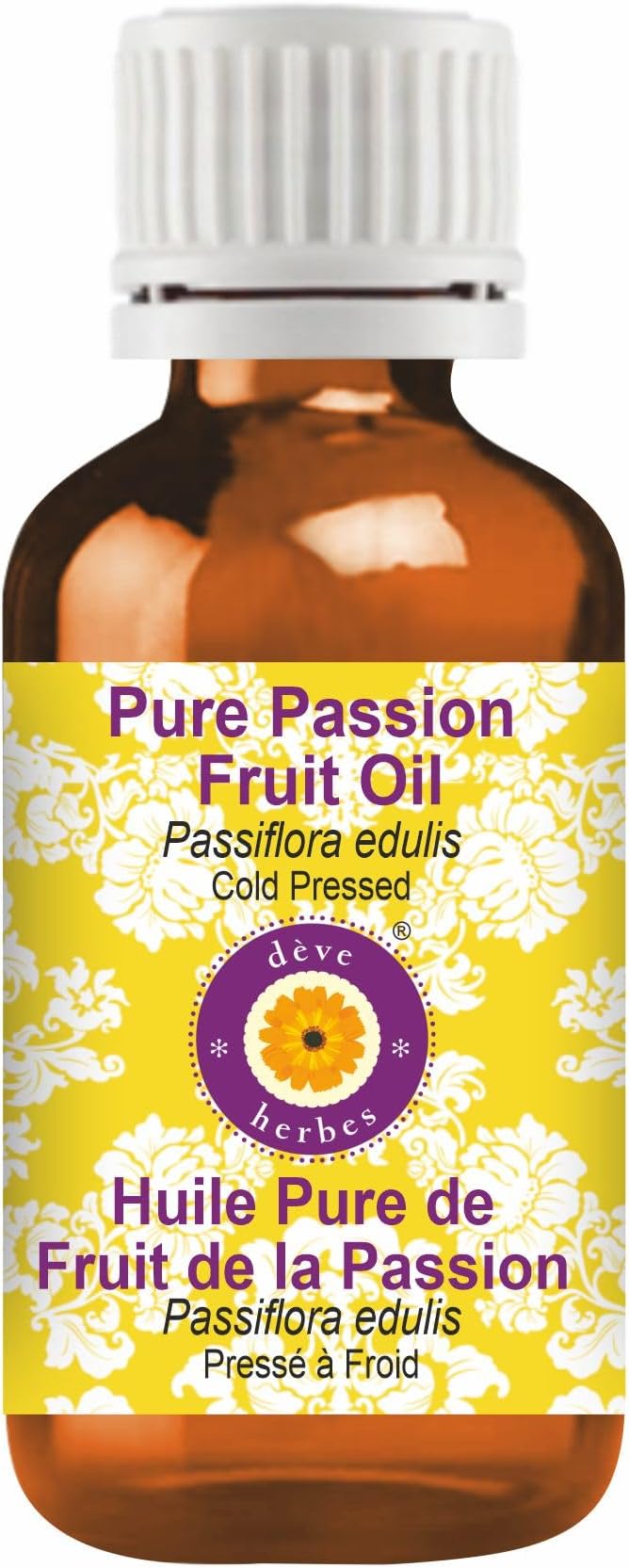 Deve Herbes Pure Passion Fruit Oil (Passiflora edulis) Cold Pressed 10ml (0.33 oz)
