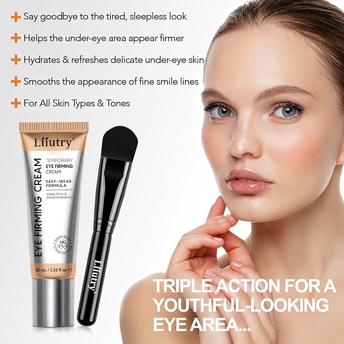 Temporary Instant Eye Tightener Cream, Temporary Eye Tightener Eye Cream, Instant Reduces Under-Eye Bags, Dark Circles&Puffiness, Anti Aging Fine Lines, Gentle Formula for All Skin Types - 1.05 Fl.Oz