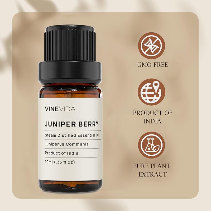 VINEVIDA Juniper Berry Essential Oil 10 mL - Undiluted Candle Scent DIY Scents for Candlemaking Soap Making