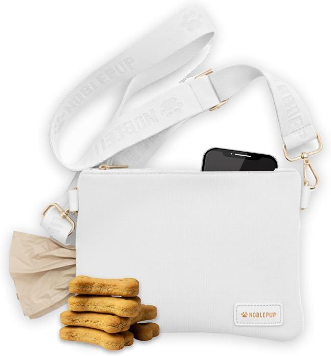 Dog Treat Pouch, Crossbody Treat Bag with Secure Pockets, Poop Bag Dispenser for Dog Moms, Walks, & Training