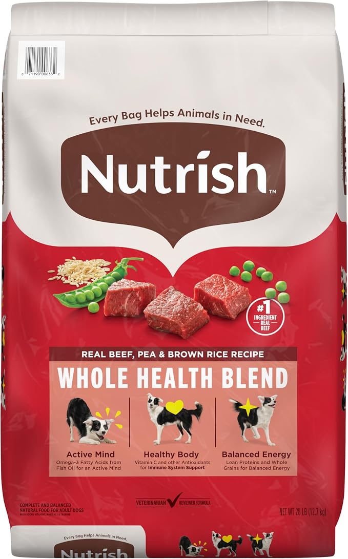 Nutrish Dry Dog Food, Beef, Pea & Brown Rice, 28 lb. Bag (Rachael Ray)