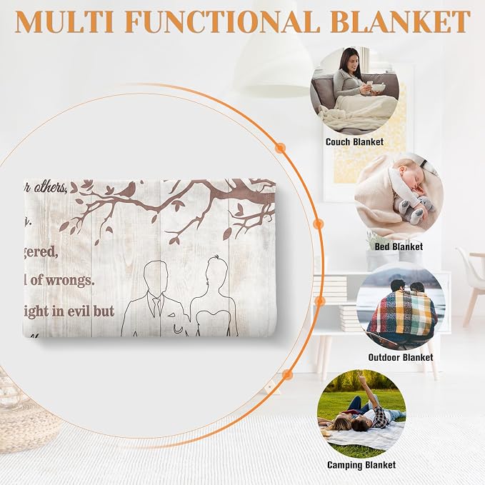 Wedding Gifts for Couples, Bridal Shower Gifts for Bride to Be Soft Blanket | Anniversary Mr and Mrs Gifts, Wedding Gifts for Newlyweds Wedding Throw Blanket 60*80 Inch (Light Khaki)