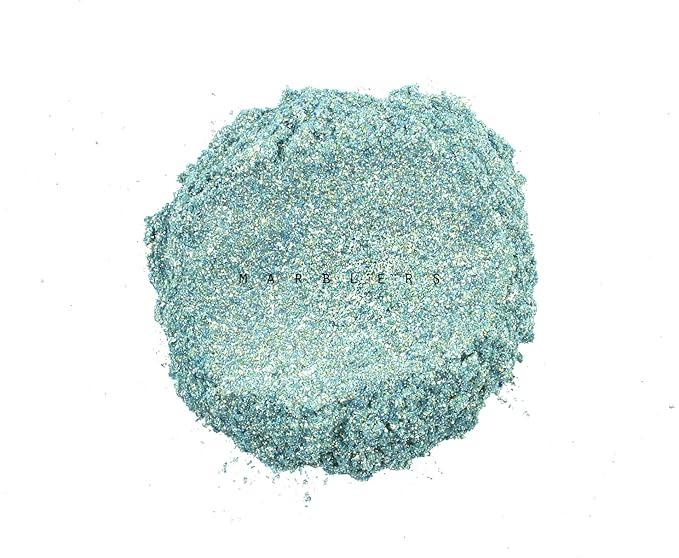 MARBLERS Chunky Natural Mica Powder [Steel Blue Pearl] 0.11oz (3g) | Highly Pigmented | Non-Toxic, Vegan, Cruelty-Free | Eyeshadow, Body Butter, Nail Polish, Nail Art | Party, Body, Face Makeup