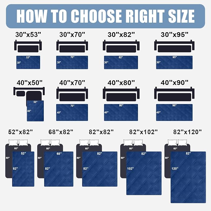Smiry Waterproof Dog Bed Cover, Reversible Pet Blanket for Sofa Couch | Soft Washable Dog Blanket, Leakproof Couch Cover for Dogs Cats & Furniture Protection, 30x95, Navy/Blue