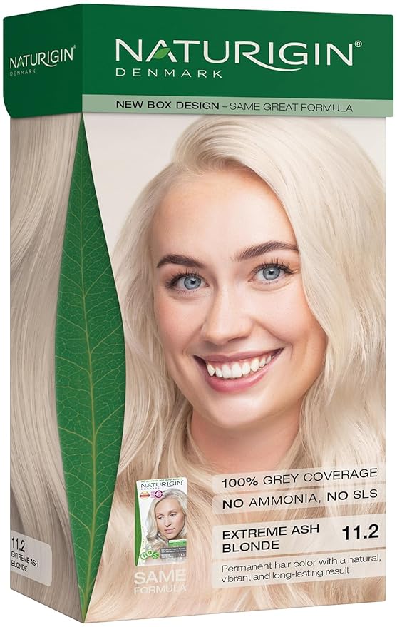 Naturigin Permanent Hair Color, 11.2 Extreme Ash Blonde, Ammonia Free, 100% Gray Coverage, Nourishing Natural Formula, For All Hair Types, Long-Lasting, Vegan & Cruelty-Free, 1 Pack