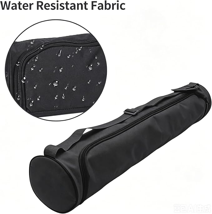 Yoga Mat Bag, Full Zip Exercise Yoga Mat Carrier Bag with Adjustable Strap, Waterproof Yoga Mat Carry Bag Strap for Most Yoga Mats to Gym Class Beach Park Travel for Women & Men (Black)