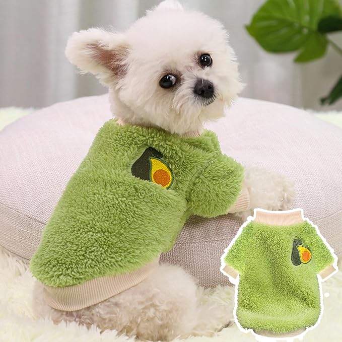 XXS Dog Sweaters for Small Dogs Girl, 2 Pack Warm Fleece Dog Sweater for Winter, Cute Puppy Clothes Small Doggie Coat for Girls
