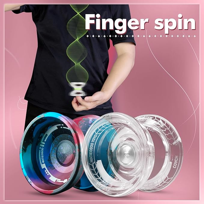 WATIEOBOOYOYO P02+M18 YoYo Perfect Set, Dual Mode yoyo (Professional Responsive and Non-Responsive), Suitable for Yo-yo Beginners Kids and Adult Professional Players, yoyo Tricks Performance