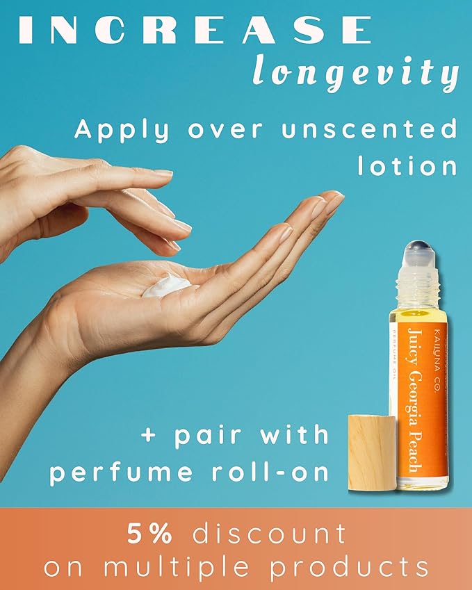Kailuna Co. Juicy Georgia Peach Natural Hair & Body Mist Spray, Pure Essential and Fragrance Oils, Alcohol-Free, Handmade in California, 0.5Fl Oz
