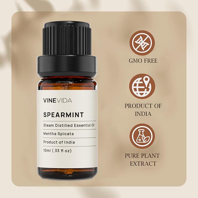 VINEVIDA Spearmint Essential Oil 10 mL - Undiluted Candle Scent DIY Scents for Candlemaking Soap Making