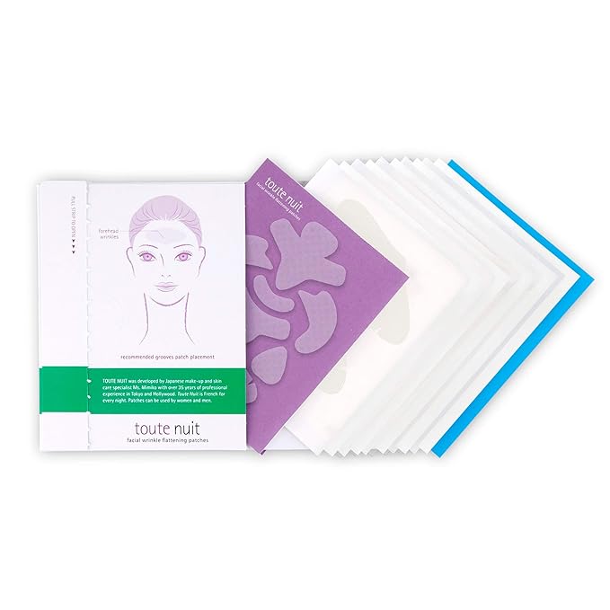 Toute Nuit Wrinkle Patches – Grooves – Face Tape for Maximum Forehead Coverage – Hypoallergenic Anti Wrinkle Patches – 20 Count, Made in USA