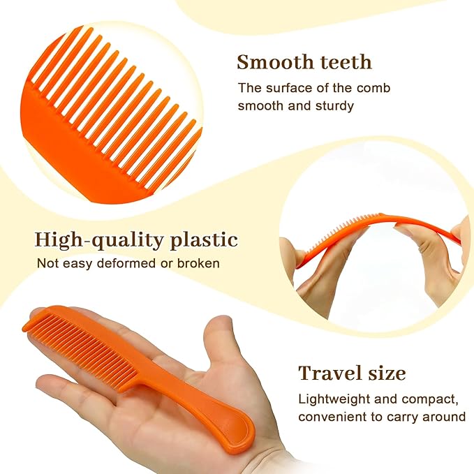 60 pcs Combs In Bulk Individually Wrapped, 4 color Pocket Hair Combs Set for Women, Men and Kids, Colorful Travel Comb Bulk for Airbnb Homeless Hotel Shelter Home Charity