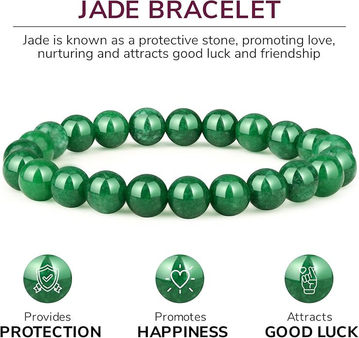 Crystal Vibe 8mm Beaded Bracelets For Women Men - Healing Crystal Bracelet - Adjustable Size