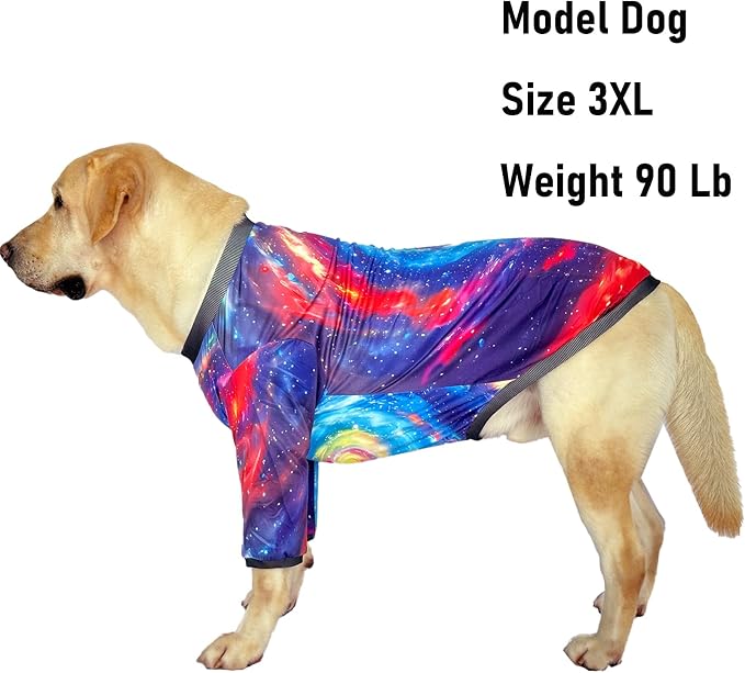 Dog T Shirts with Fantasy Galaxy Pattern Printed Pet Shirt Softable Pajamas for Large Dogs,Galaxy 2XL