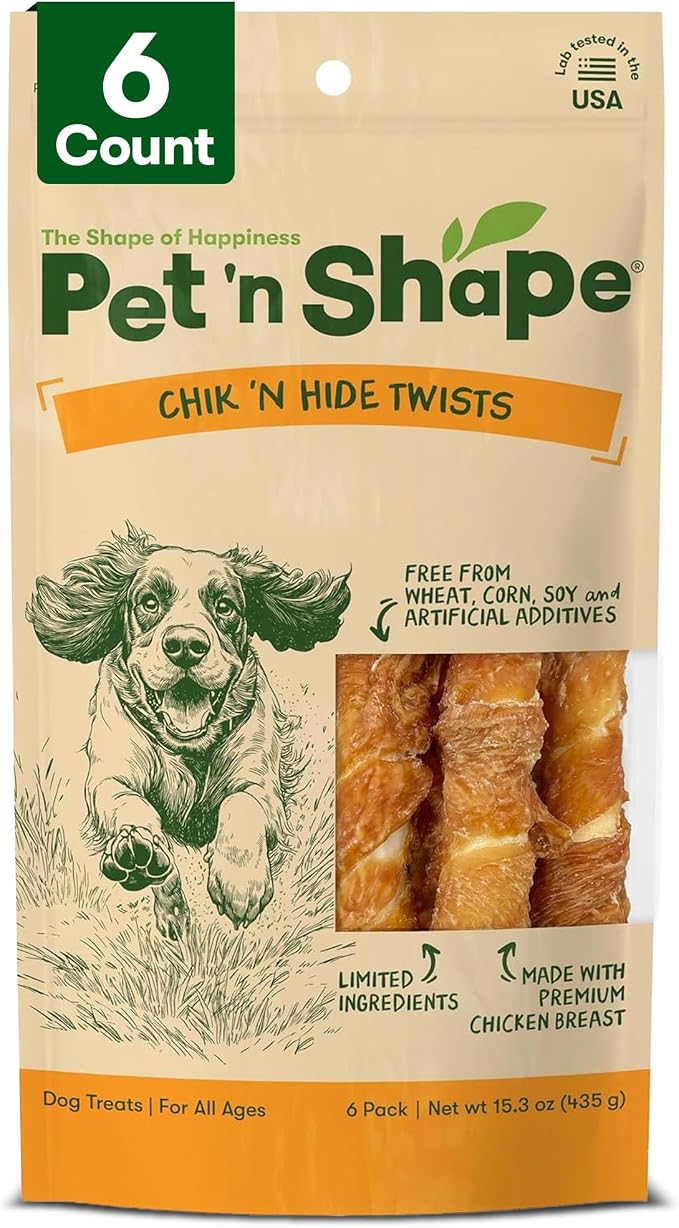 Pet 'n Shape Hide Twists – Chicken Wrapped Rawhide Dog Treats - Small Twist - 1 Pound